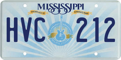 MS license plate HVC212