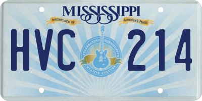 MS license plate HVC214
