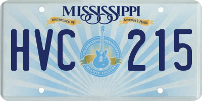 MS license plate HVC215