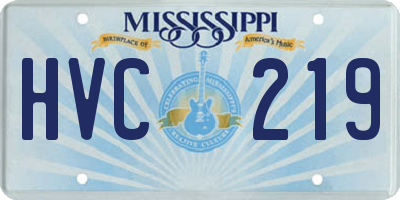 MS license plate HVC219