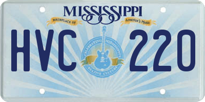 MS license plate HVC220