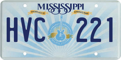 MS license plate HVC221
