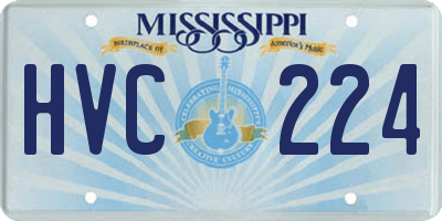 MS license plate HVC224