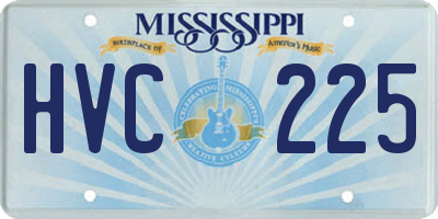 MS license plate HVC225