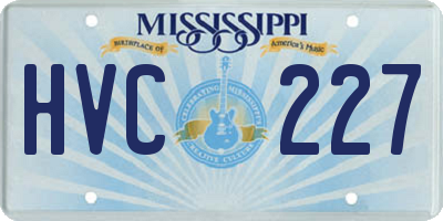 MS license plate HVC227