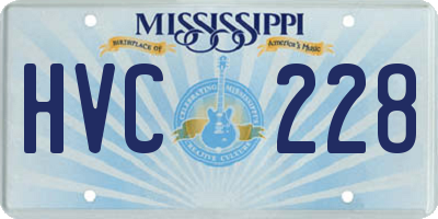 MS license plate HVC228