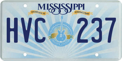 MS license plate HVC237