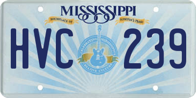 MS license plate HVC239