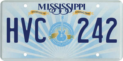 MS license plate HVC242