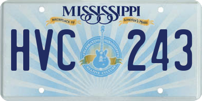 MS license plate HVC243