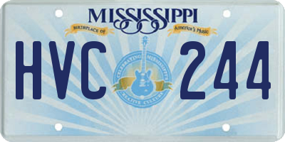 MS license plate HVC244