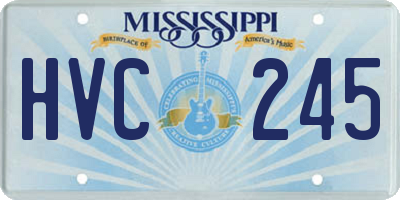 MS license plate HVC245