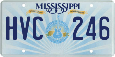 MS license plate HVC246