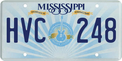 MS license plate HVC248