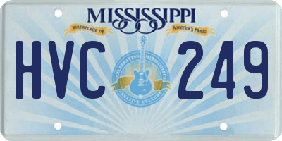 MS license plate HVC249