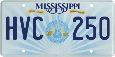 MS license plate HVC250
