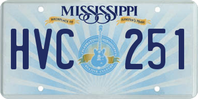 MS license plate HVC251