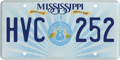 MS license plate HVC252