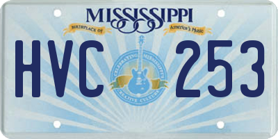 MS license plate HVC253