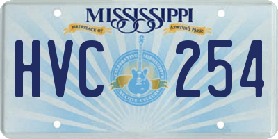 MS license plate HVC254