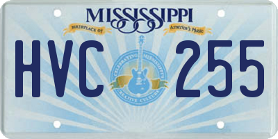 MS license plate HVC255