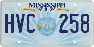 MS license plate HVC258