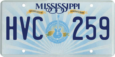MS license plate HVC259