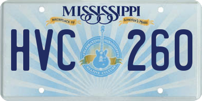 MS license plate HVC260