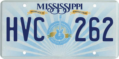 MS license plate HVC262