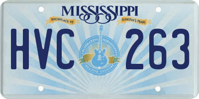 MS license plate HVC263