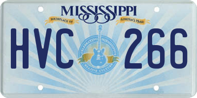 MS license plate HVC266