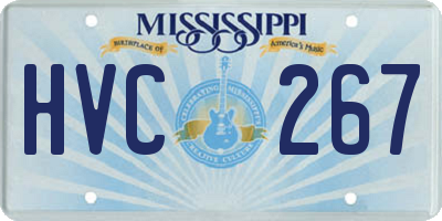 MS license plate HVC267