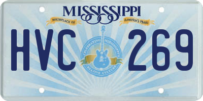 MS license plate HVC269