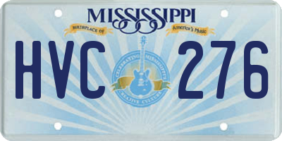 MS license plate HVC276