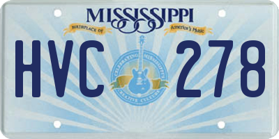 MS license plate HVC278