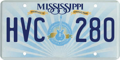 MS license plate HVC280
