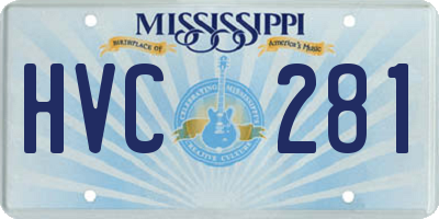 MS license plate HVC281