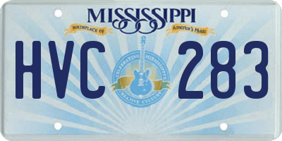 MS license plate HVC283
