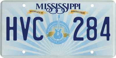 MS license plate HVC284