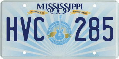MS license plate HVC285