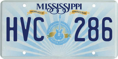 MS license plate HVC286