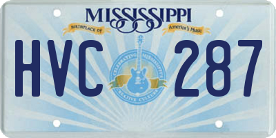 MS license plate HVC287