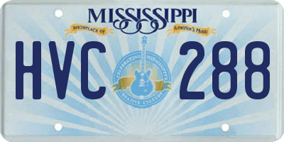 MS license plate HVC288