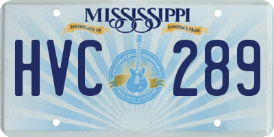 MS license plate HVC289