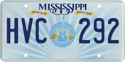 MS license plate HVC292