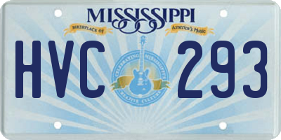 MS license plate HVC293