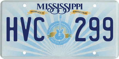 MS license plate HVC299