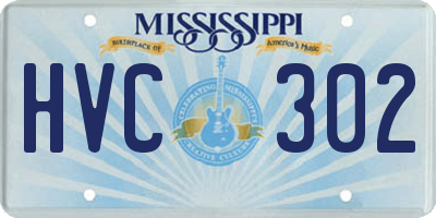 MS license plate HVC302
