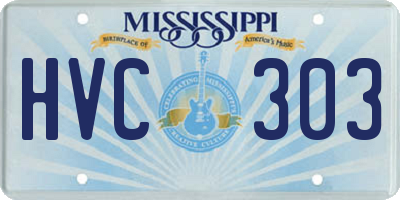 MS license plate HVC303