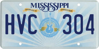 MS license plate HVC304
